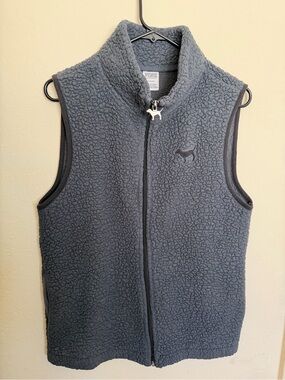 PINK Victoria's Secret Gray Sherpa Zip Vest